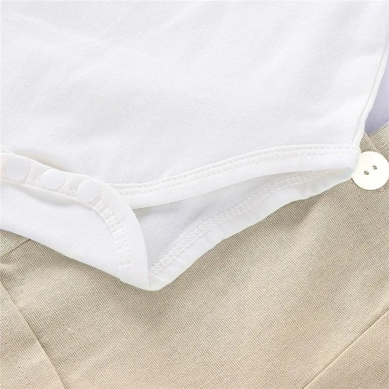 Newborn Boy Gentleman Bowtie Romper – Summer Set 0-24M - Image 3