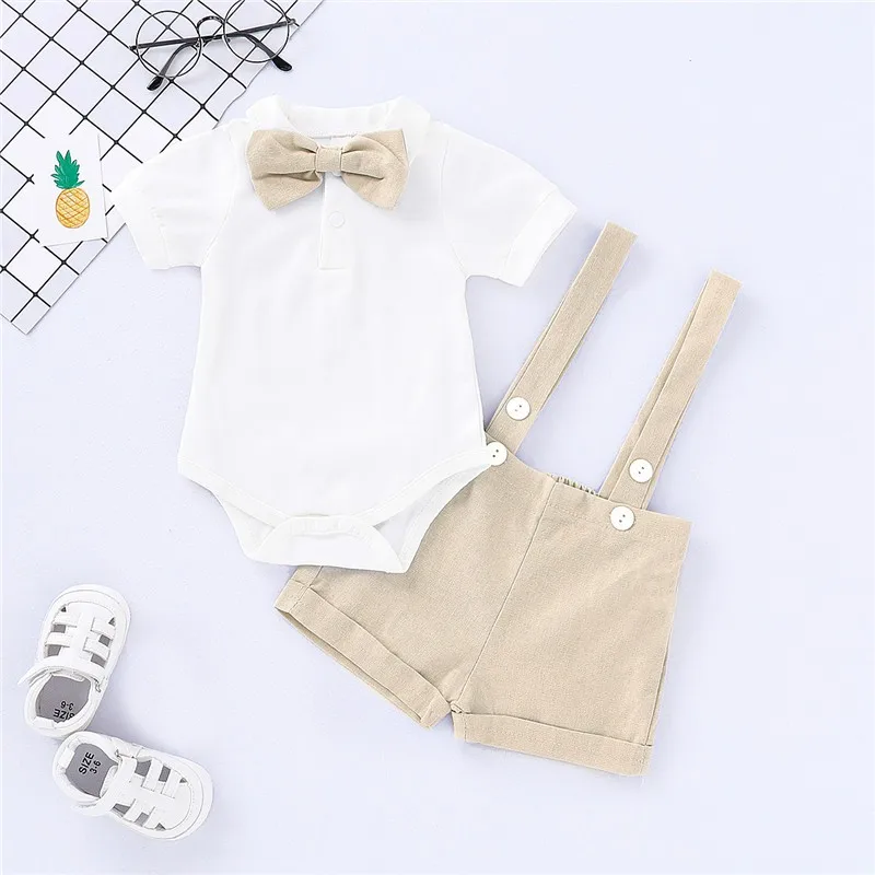 Newborn Boy Gentleman Bowtie Romper – Summer Set 0-24M - Image 6
