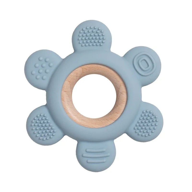 Baby Silicone Wood Teether Ring – Safe Soothing Chew Toy - Image 16