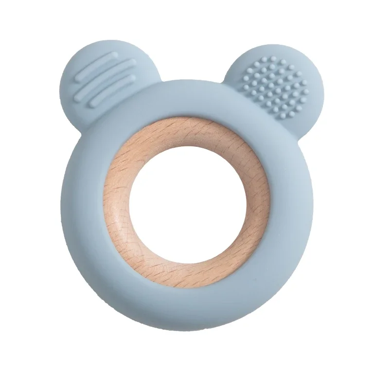 Baby Silicone Wood Teether Ring – Safe Soothing Chew Toy - Image 17