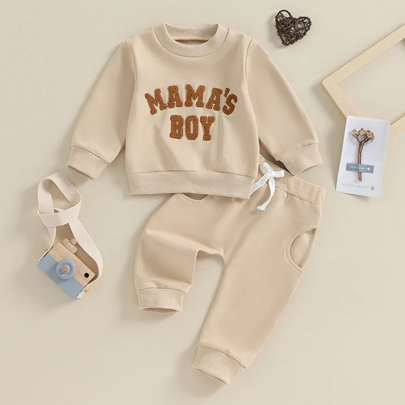 Baby Boy Crewneck Sweatshirt Set – Fall Outfit 0-3Y - Image 4