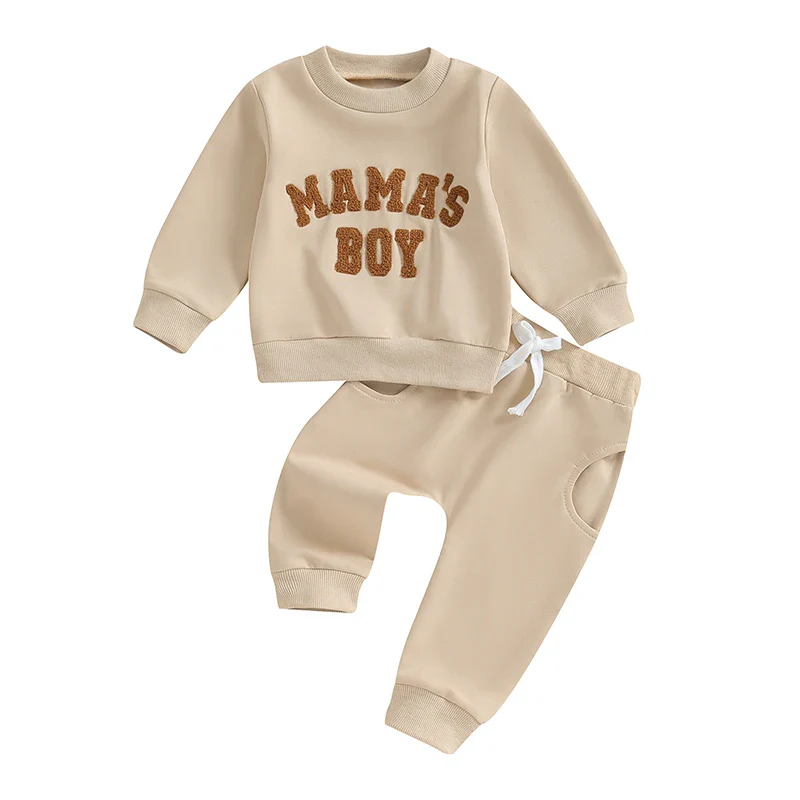 Baby Boy Crewneck Sweatshirt Set – Fall Outfit 0-3Y - Image 7