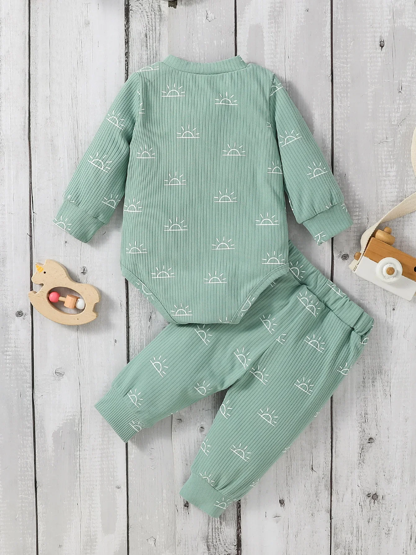 Baby Boy 2-Piece Set – Jumpsuit & Pants - Image 2