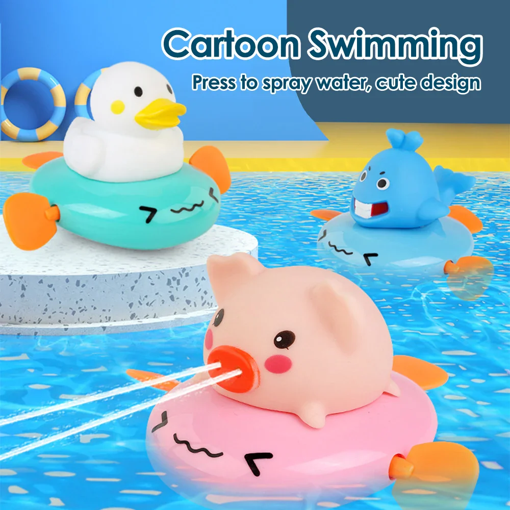 Baby Bath Toy Set – Cute Ducks, Piglets, Cows Water Spraying Interactive Play - Image 3