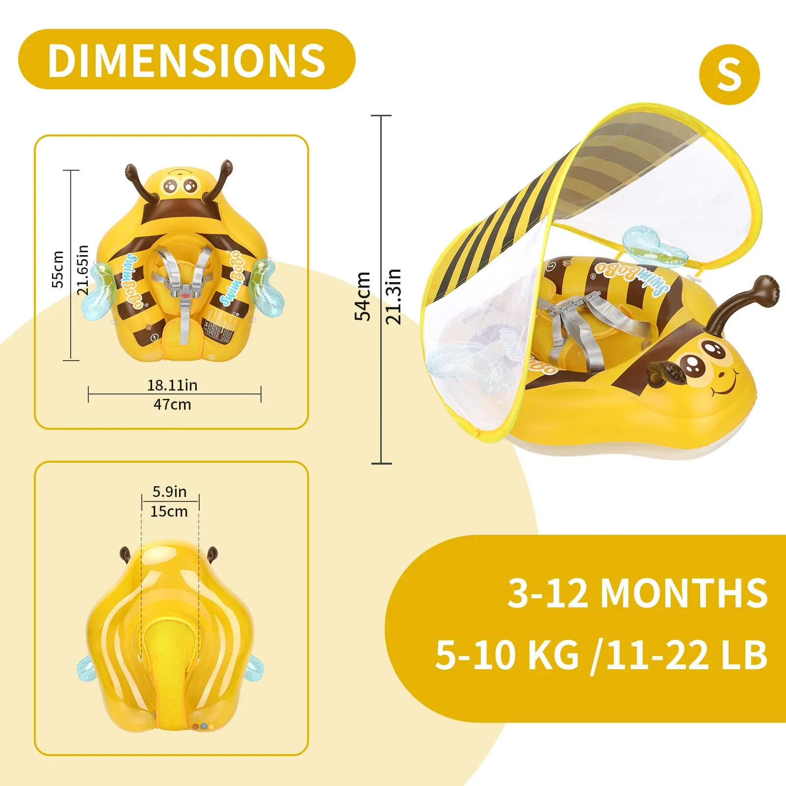 Baby Bee Float Ring – Inflatable Mesh Safety Seat - Image 13