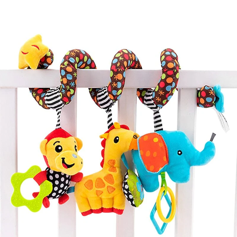 Baby Black White Stroller Spiral Plush Toys - Image 12