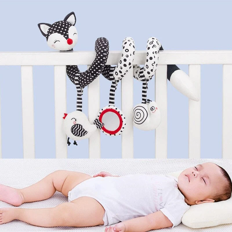 Baby Black White Stroller Spiral Plush Toys - Image 24