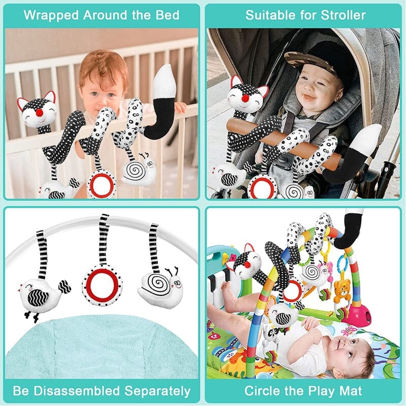 Baby Black White Stroller Spiral Plush Toys - Image 26