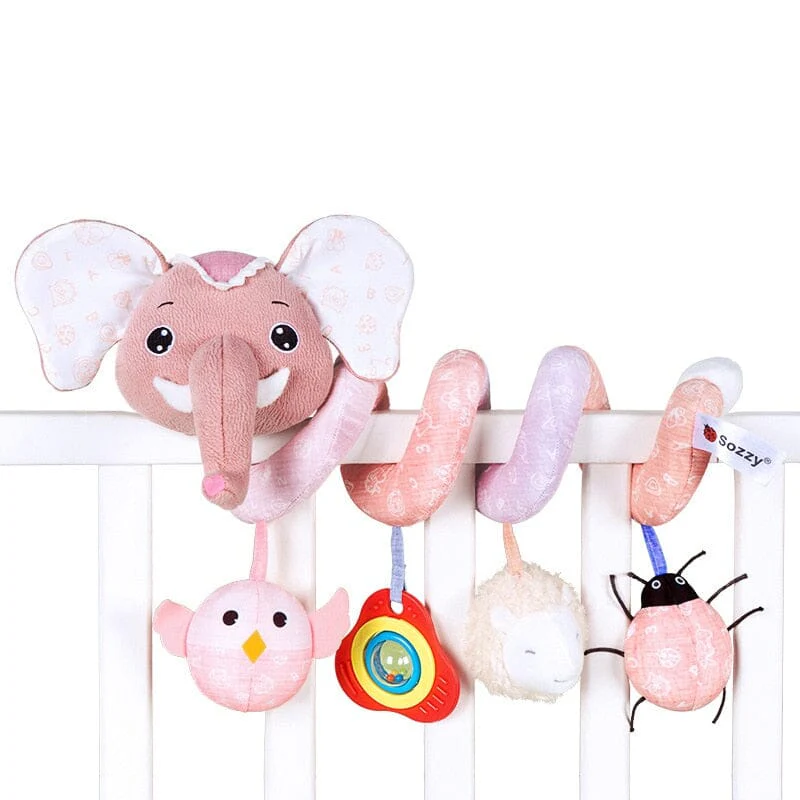 Baby Black White Stroller Spiral Plush Toys - Image 3