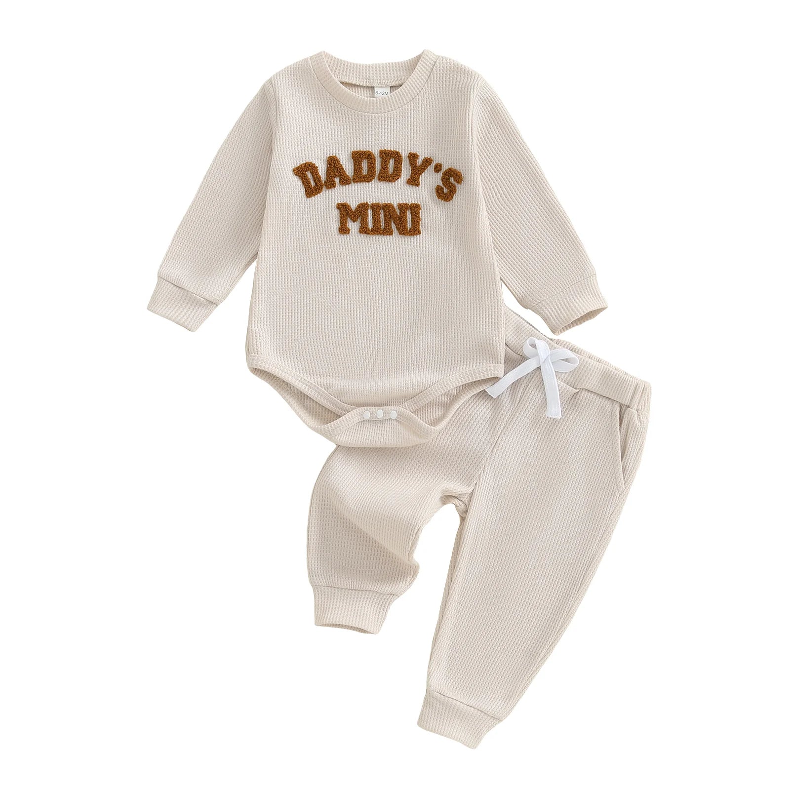 Daddy's Mini Waffle Bodysuit & Jogger Pants – Fall Fashion - Image 6