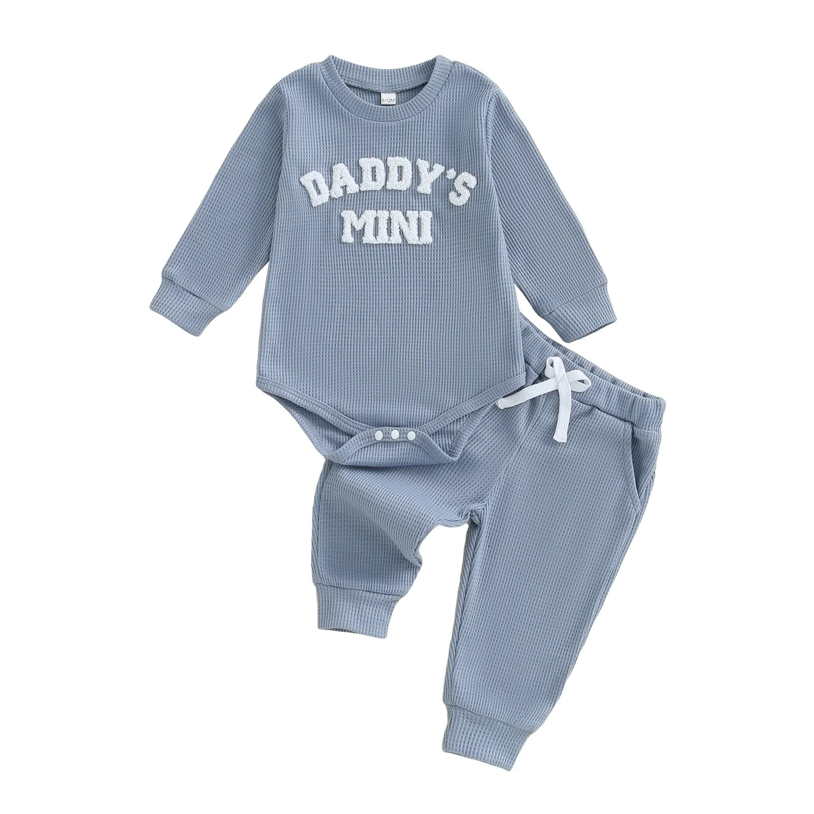 Daddy's Mini Waffle Bodysuit & Jogger Pants – Fall Fashion - Image 8