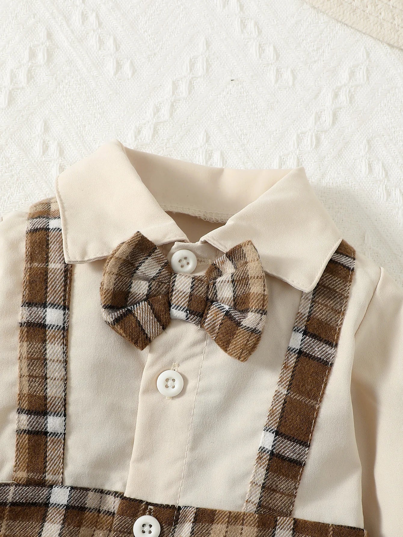 Baby Boy Gentleman Set – Suspenders Jumpsuit & Hat - Image 4