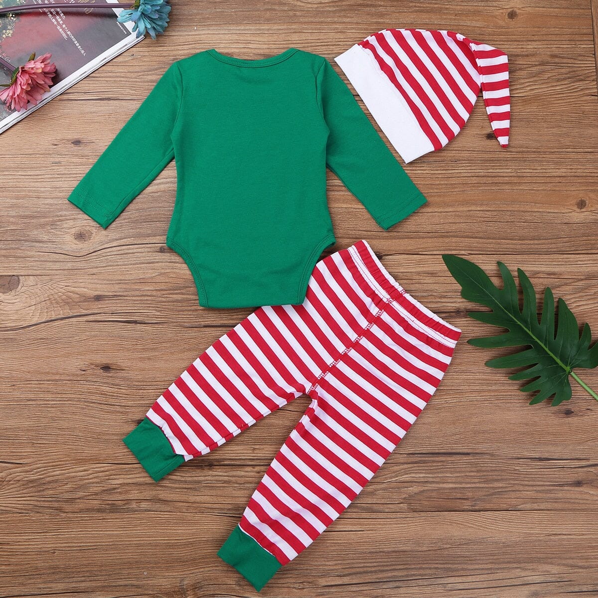 Baby Christmas Romper Pant Hat Outfits - Image 6