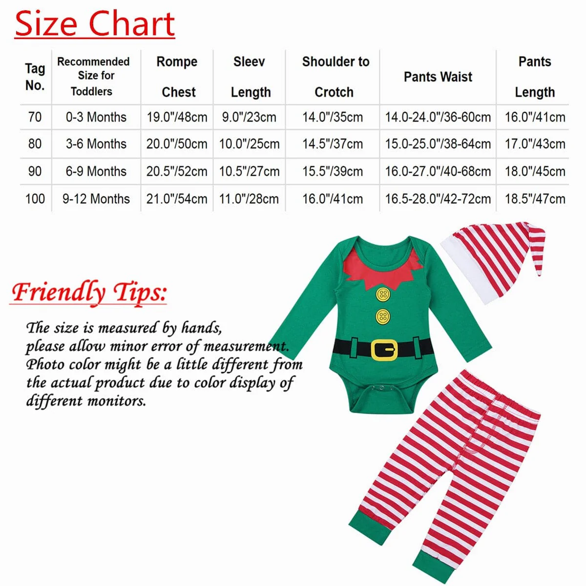 Baby Christmas Romper Pant Hat Outfits - Image 7