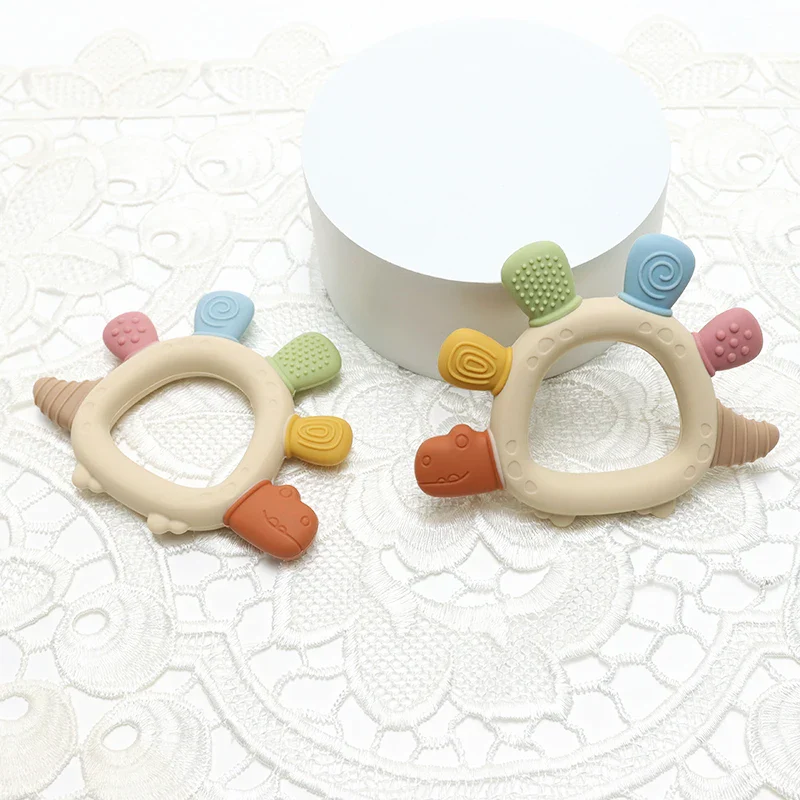 Baby Dinosaur Teether BPA-Free – Easy-Grip Gum Relief Toy - Image 2