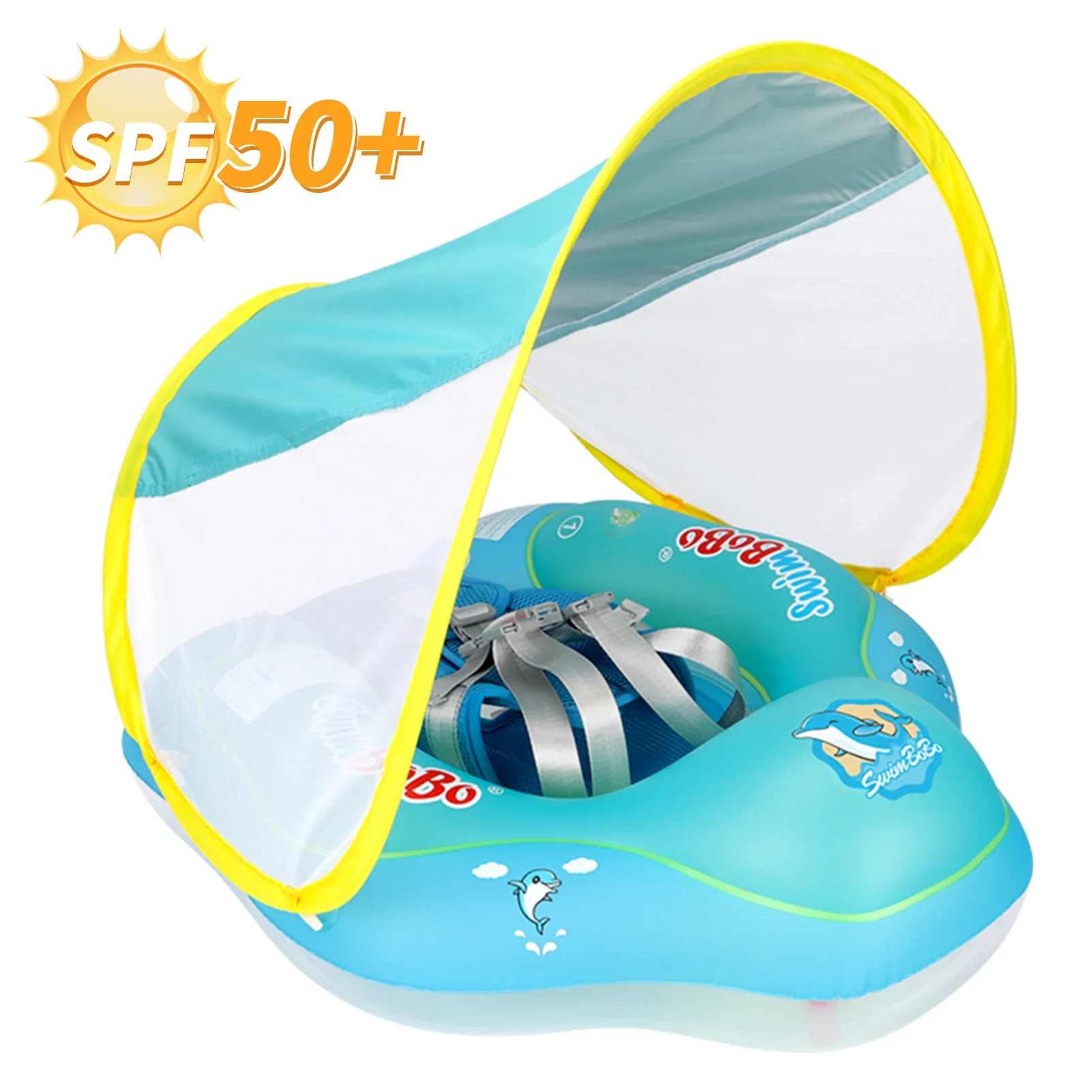 Baby Float Ring with Canopy – UV Sun Protection