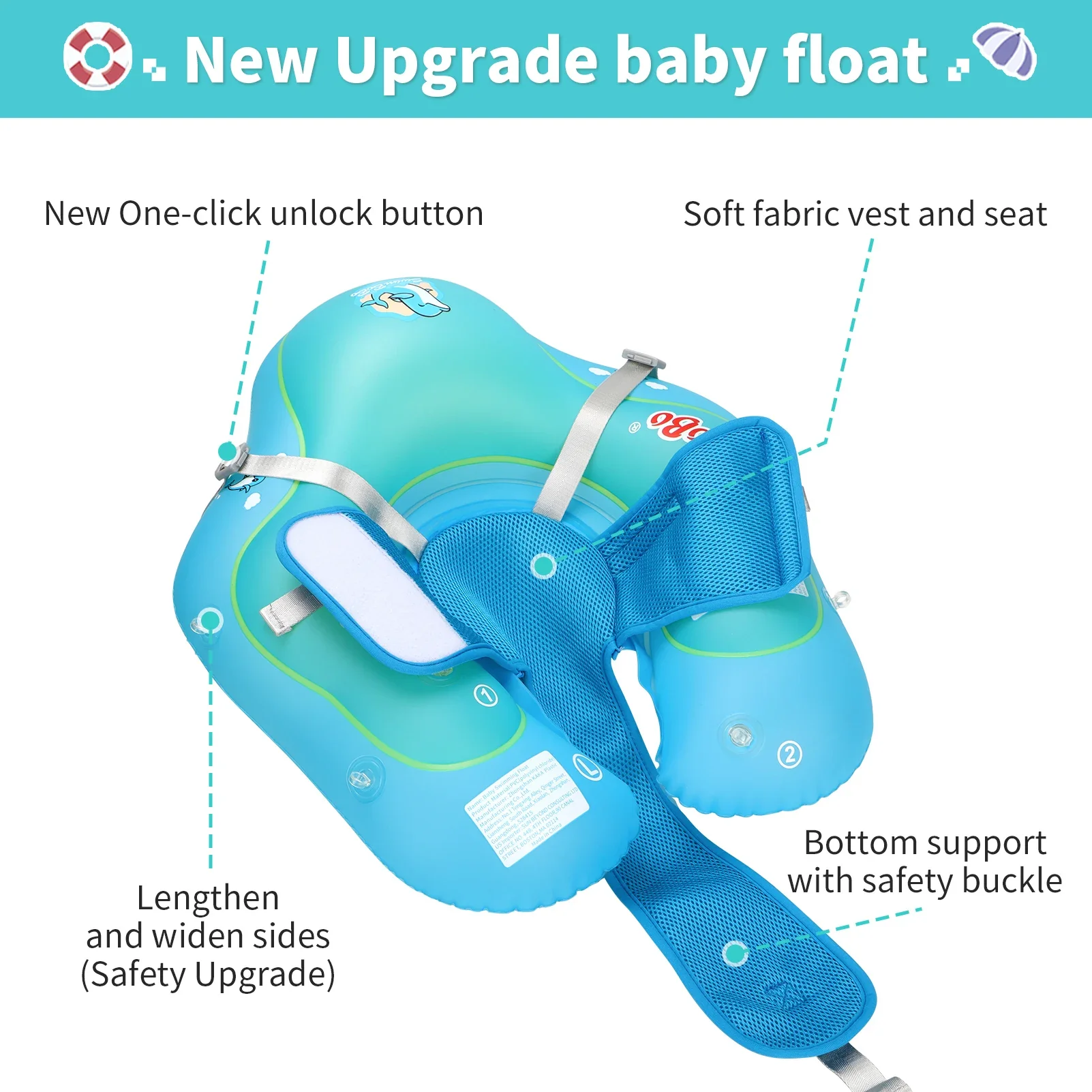 Baby Float Ring with Canopy – UV Sun Protection - Image 9