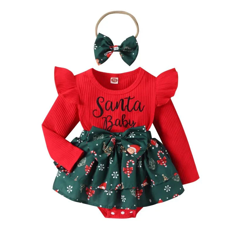 Baby Girl Christmas Romper - Image 7