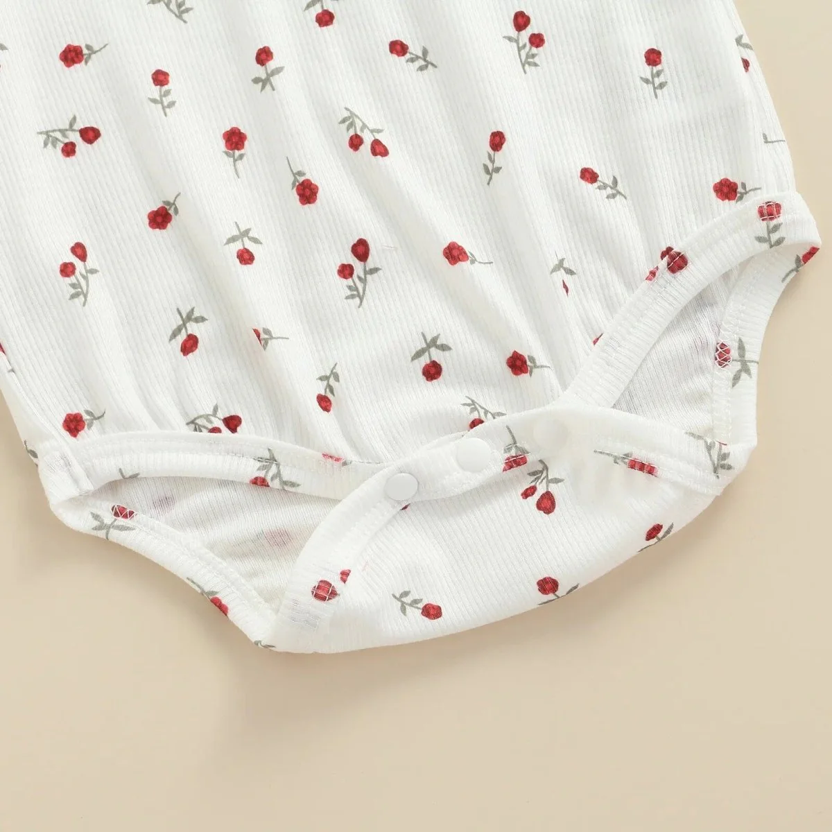 Baby Girl Floral Printed Romper Ruffled Dress - Image 3