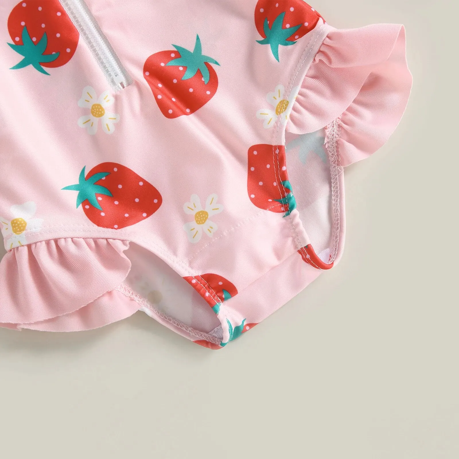 Baby Girl One-Piece Swimsuit – Floral Flamingo Print - Image 11