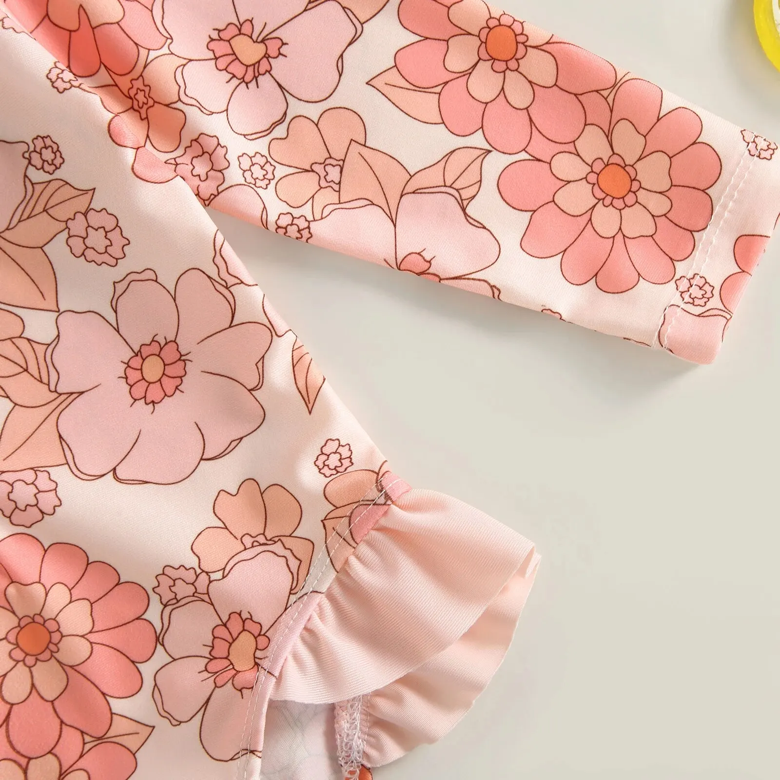 Baby Girl One-Piece Swimsuit – Floral Flamingo Print - Image 17