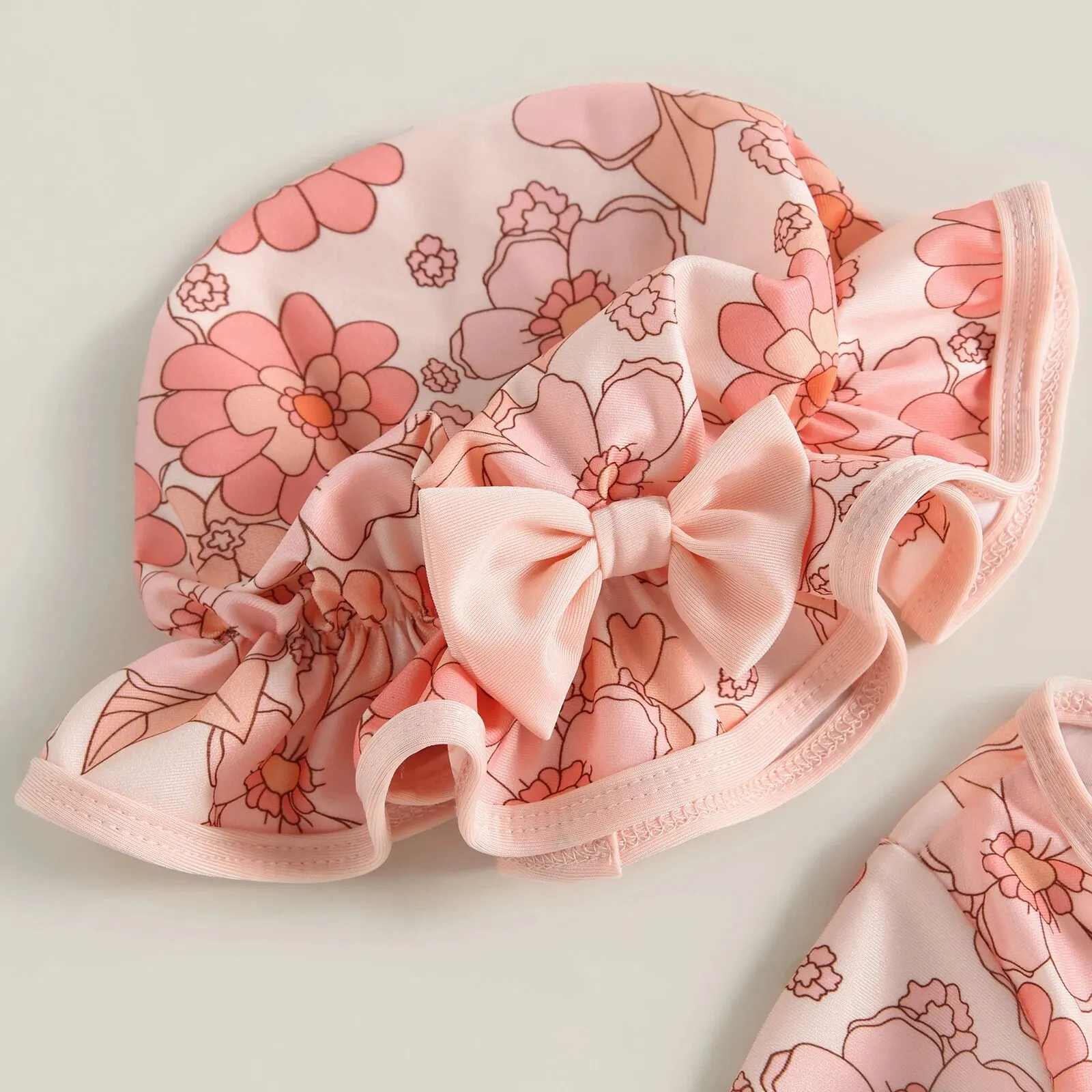 Baby Girl One-Piece Swimsuit – Floral Flamingo Print - Image 18