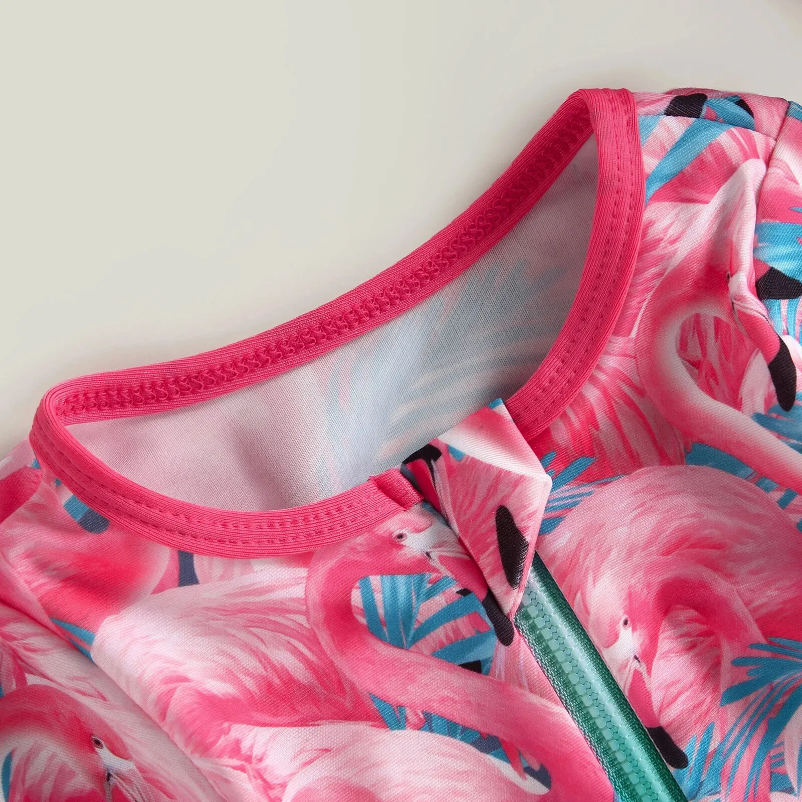 Baby Girl One-Piece Swimsuit – Floral Flamingo Print - Image 23