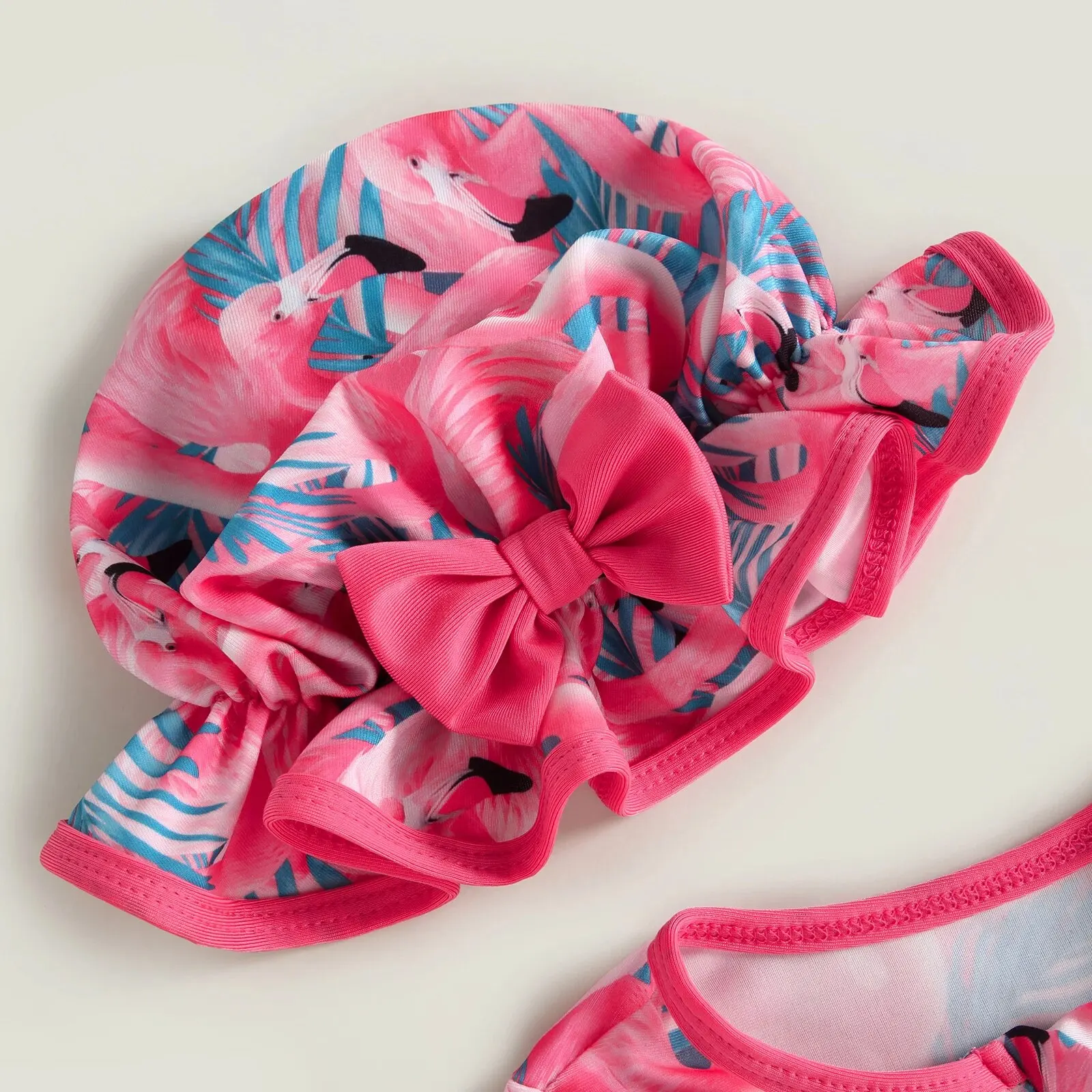 Baby Girl One-Piece Swimsuit – Floral Flamingo Print - Image 5