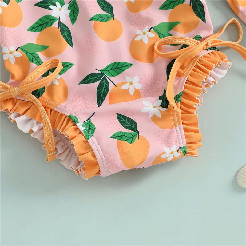 Baby Girl Rash Guard Swimsuit with Swim Cap - Image 6