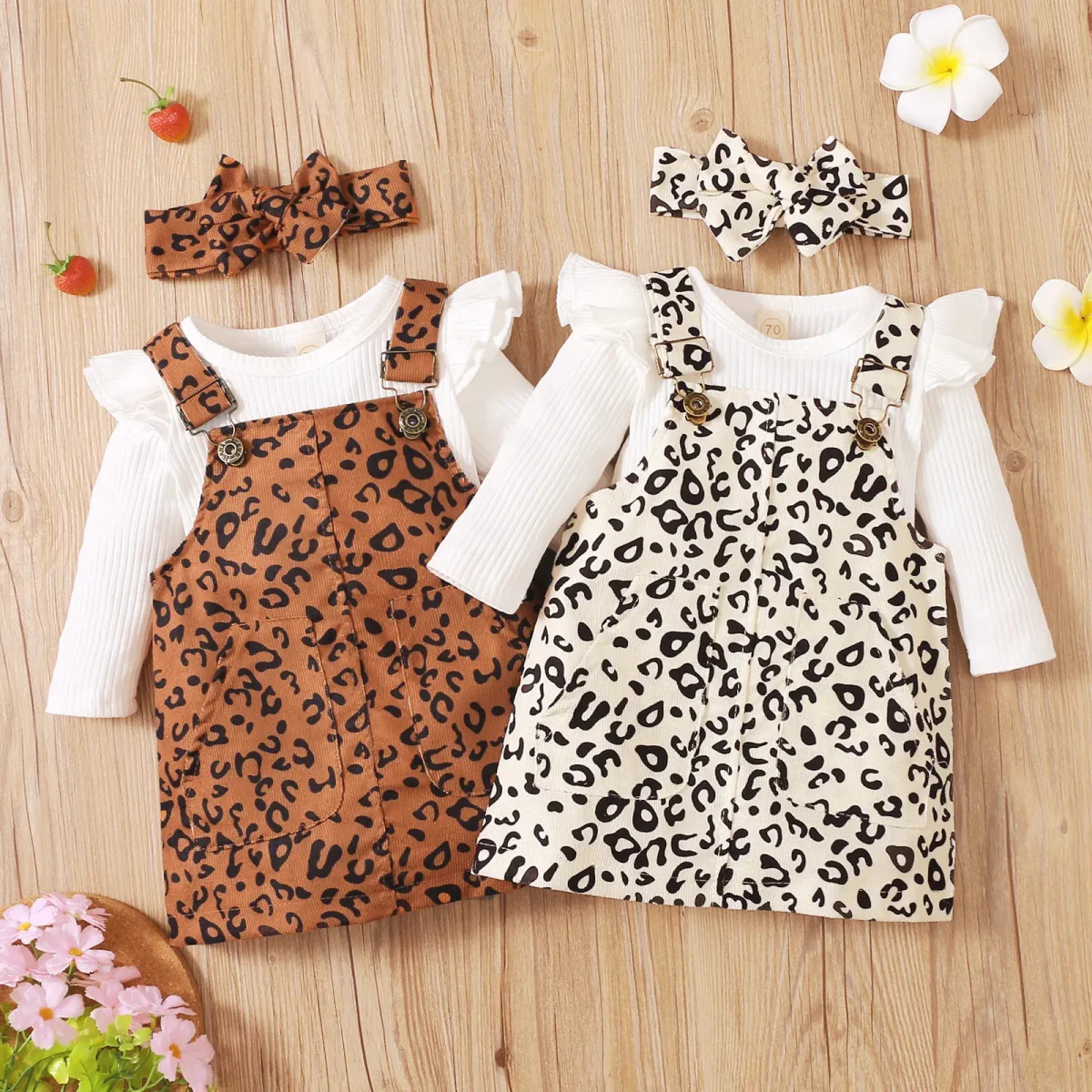 Baby Girl Suspender Skirt Leopard Print - Image 2
