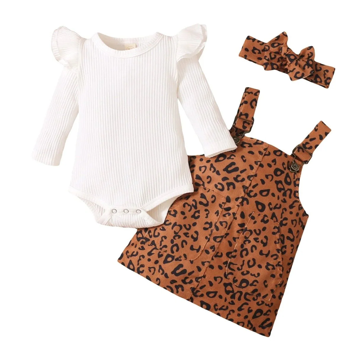 Baby Girl Suspender Skirt Leopard Print - Image 3