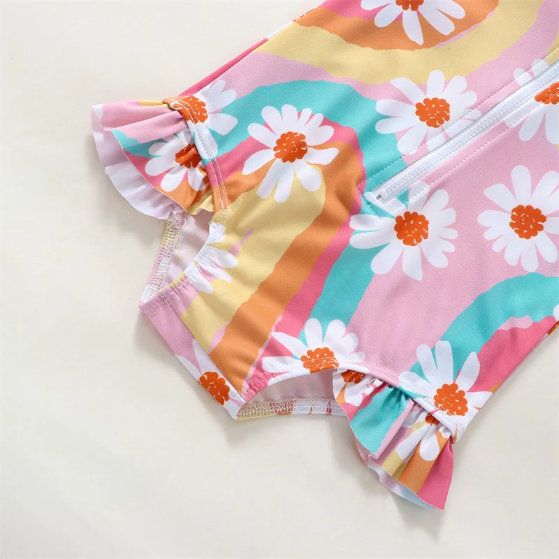 Baby Girl UV Swimsuit with Hat – Long Sleeve Zipper - Image 12