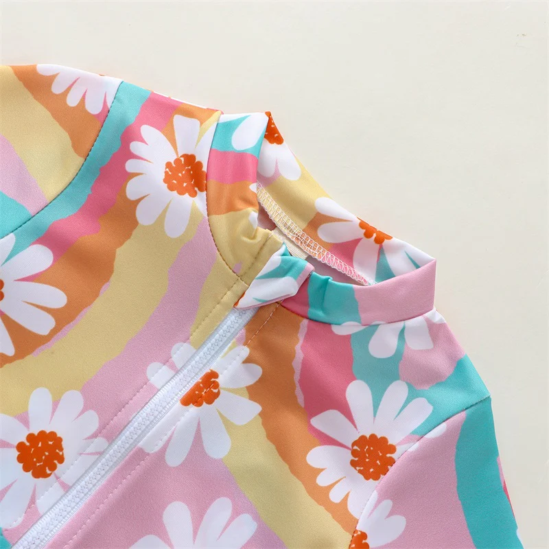 Baby Girl UV Swimsuit with Hat – Long Sleeve Zipper - Image 13