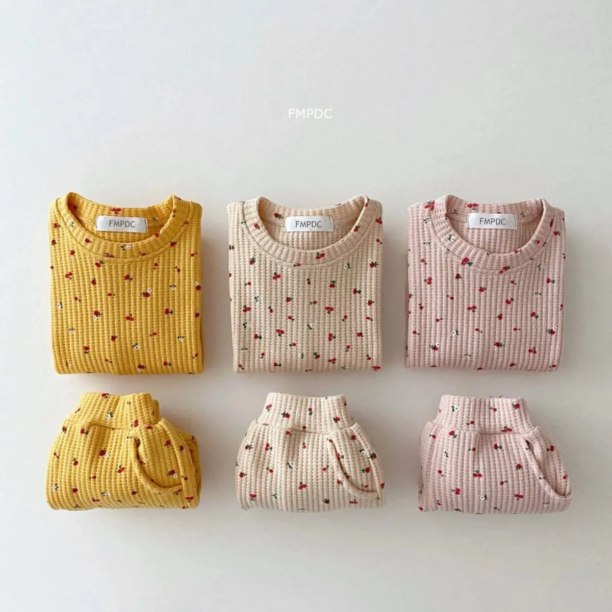 Baby Girl Waffle Cotton Set - Image 5