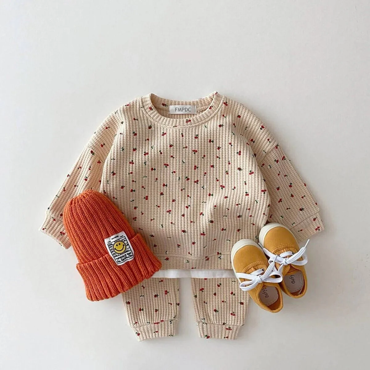 Baby Girl Waffle Cotton Set - Image 6