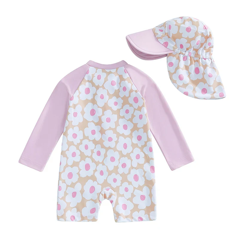 Baby Girls Rash Guard Set – Floral & Flamingo Print - Image 11