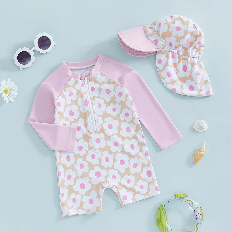 Baby Girls Rash Guard Set – Floral & Flamingo Print - Image 16