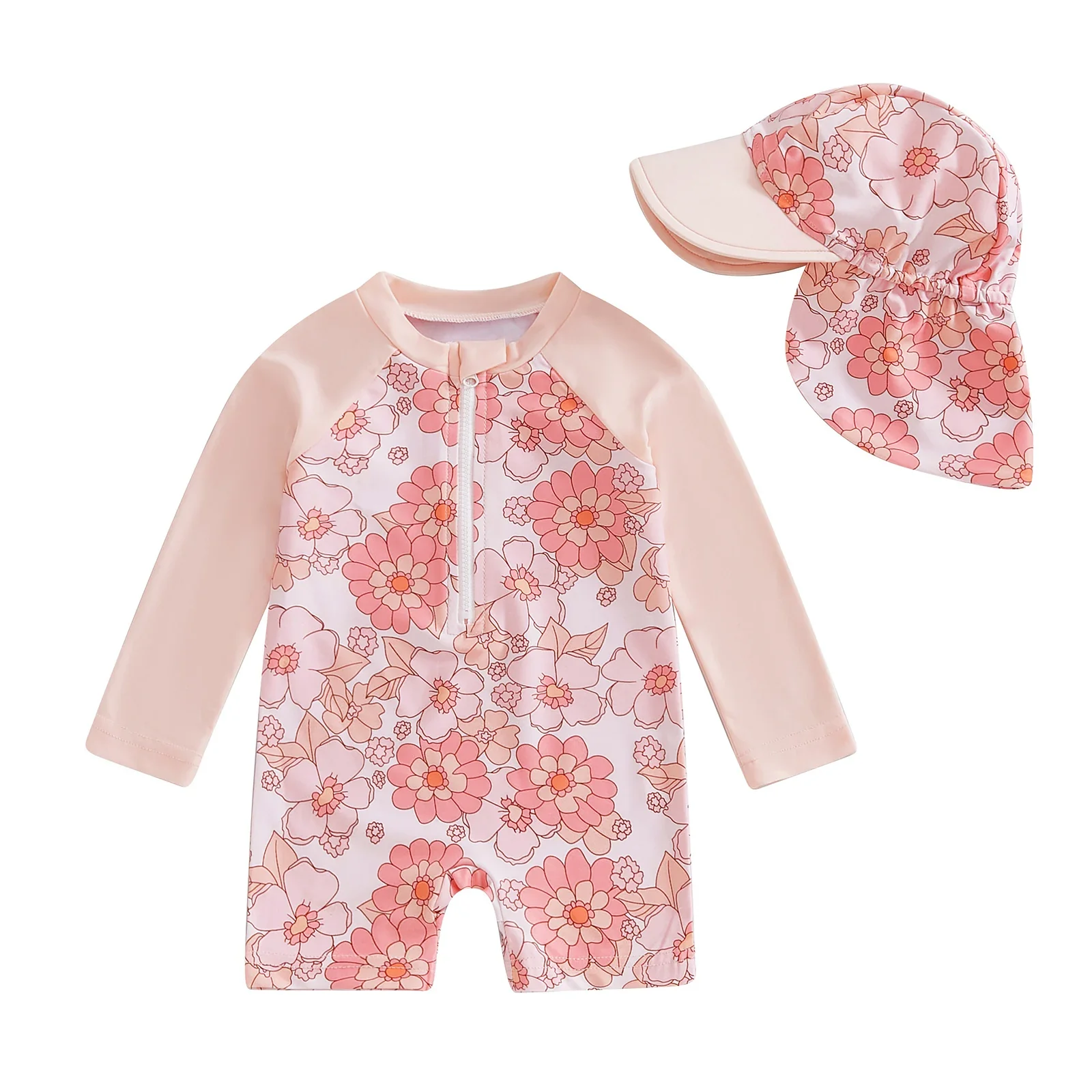 Baby Girls Rash Guard Set – Floral & Flamingo Print - Image 17