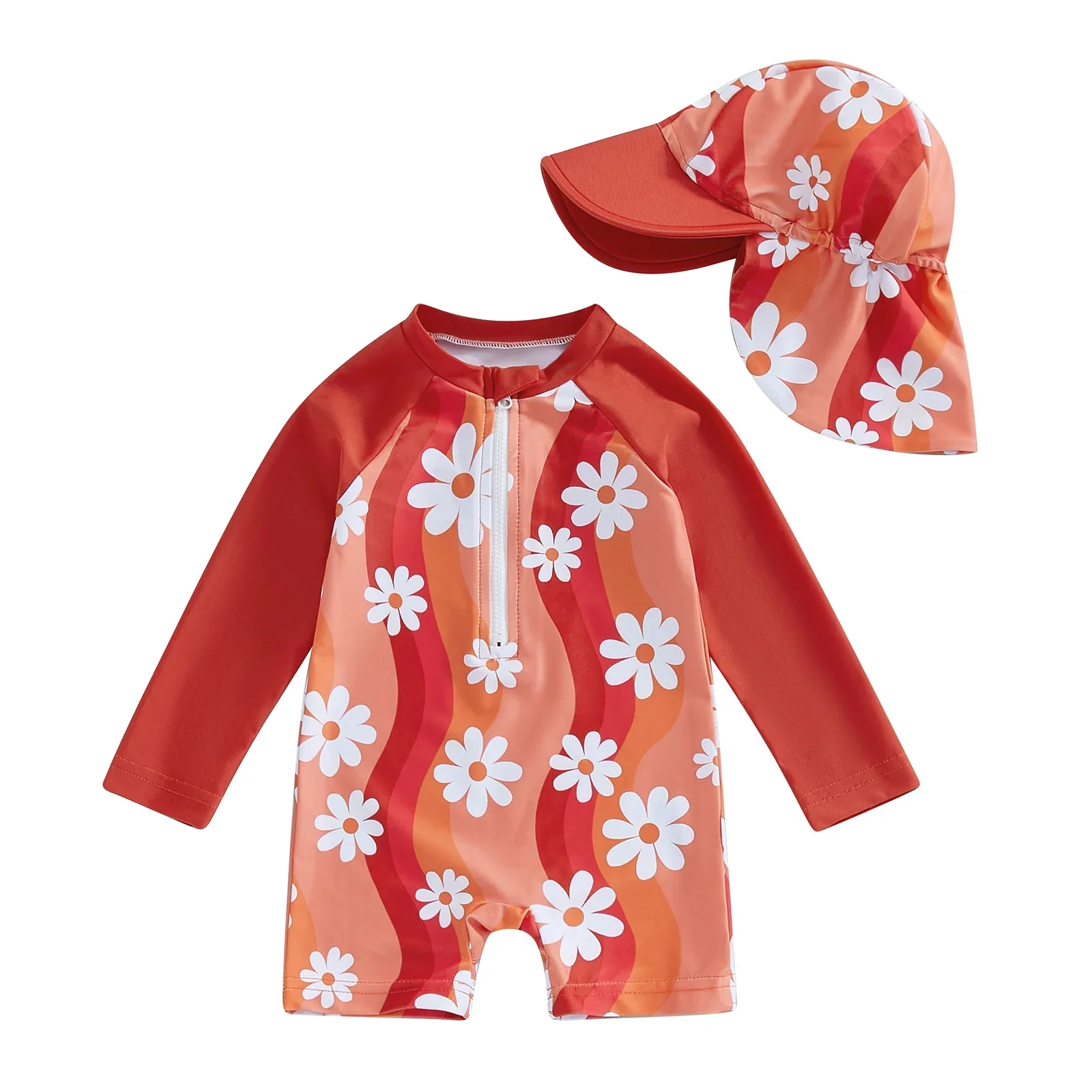 Baby Girls Rash Guard Set – Floral & Flamingo Print - Image 20
