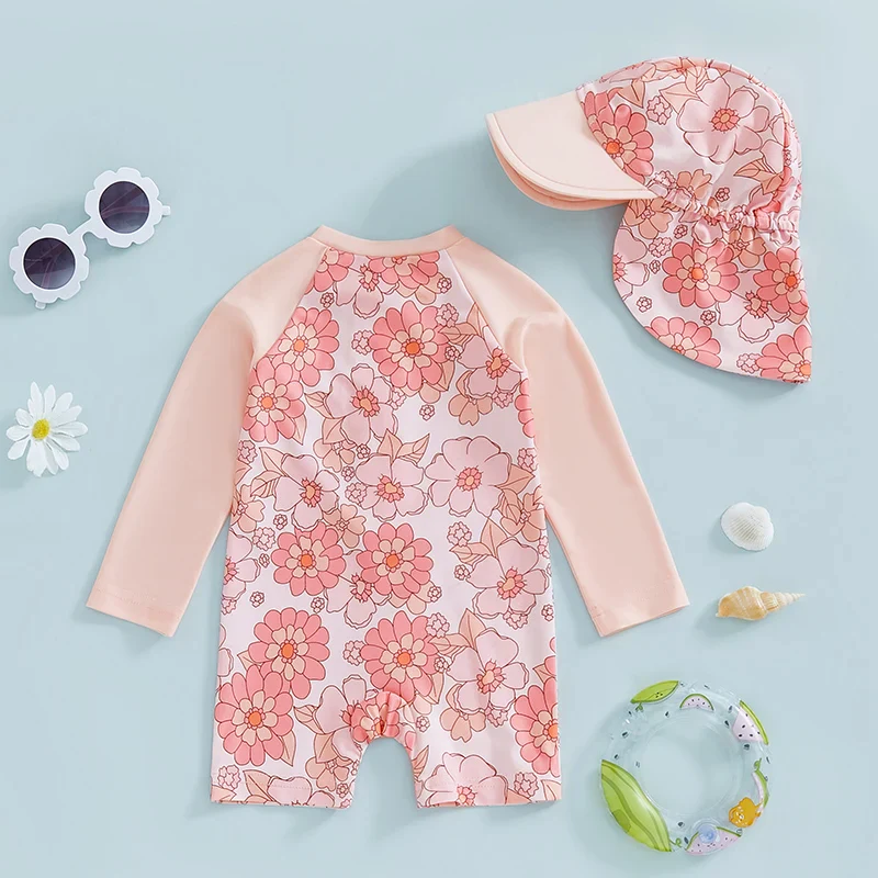 Baby Girls Rash Guard Set – Floral & Flamingo Print - Image 5