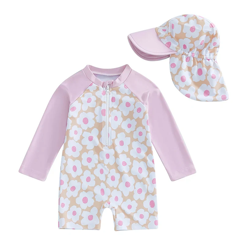 Baby Girls Rash Guard Set – Floral & Flamingo Print - Image 8