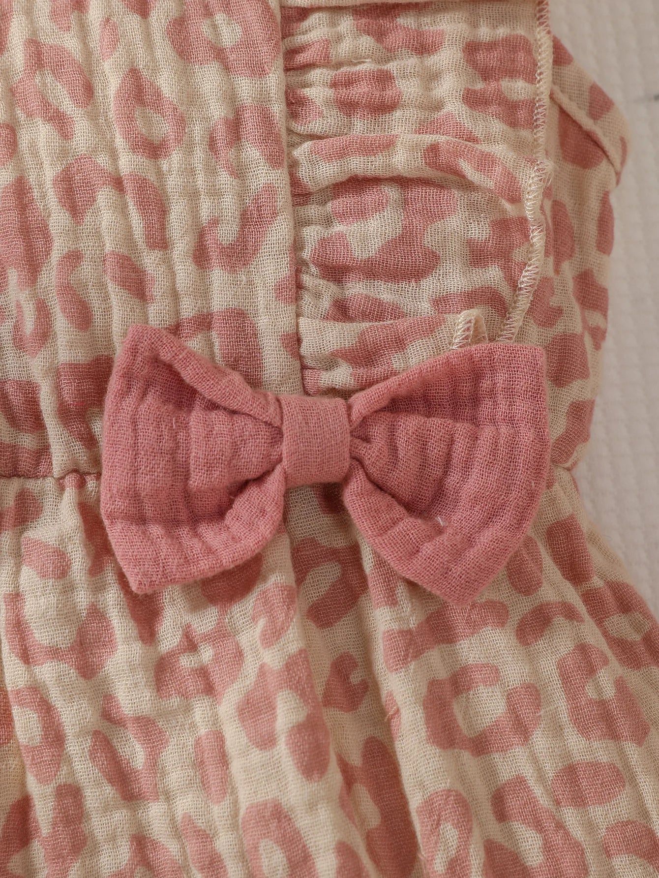 Baby Girl Summer Pink Jumpsuit – Bow & Headband Set - Image 3