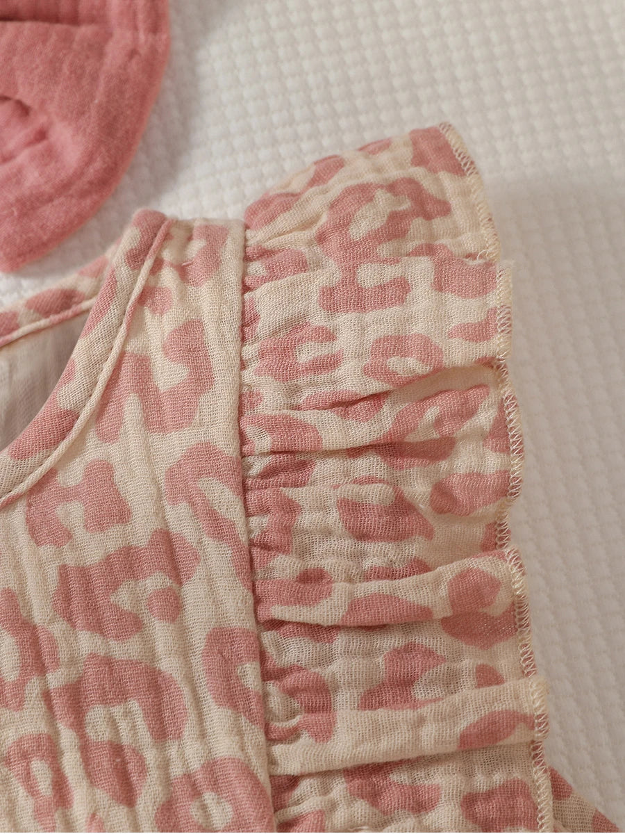 Baby Girl Summer Pink Jumpsuit – Bow & Headband Set - Image 4