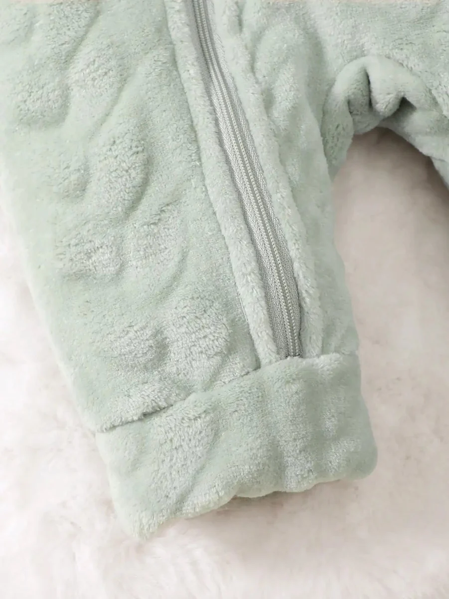 Baby Hooded Jumpsuit – Plush Winter Romper (0–18 Months) - Image 6