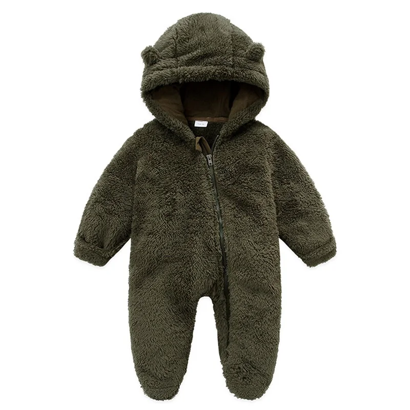 Baby Hooded Plush Romper – Warm Winter Comfort - Image 10
