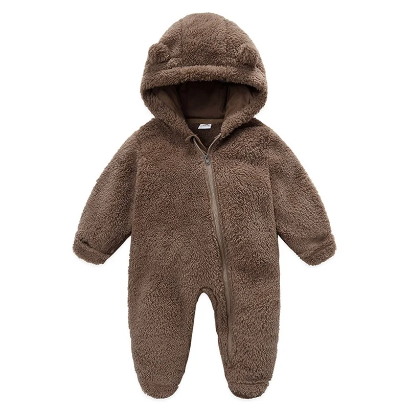 Baby Hooded Plush Romper – Warm Winter Comfort - Image 11