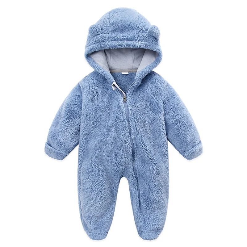 Baby Hooded Plush Romper – Warm Winter Comfort - Image 12