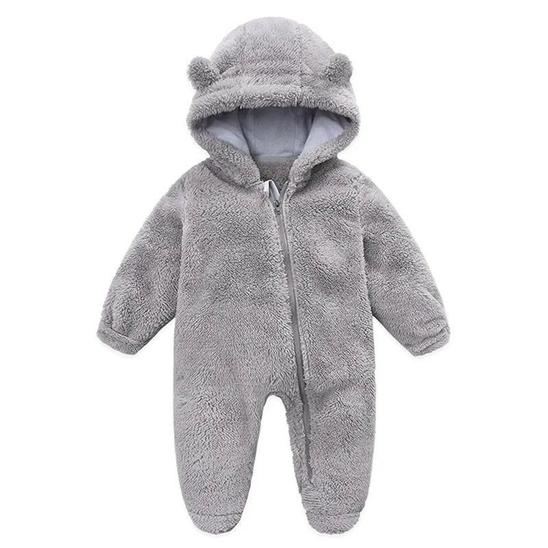 Baby Hooded Plush Romper – Warm Winter Comfort - Image 7