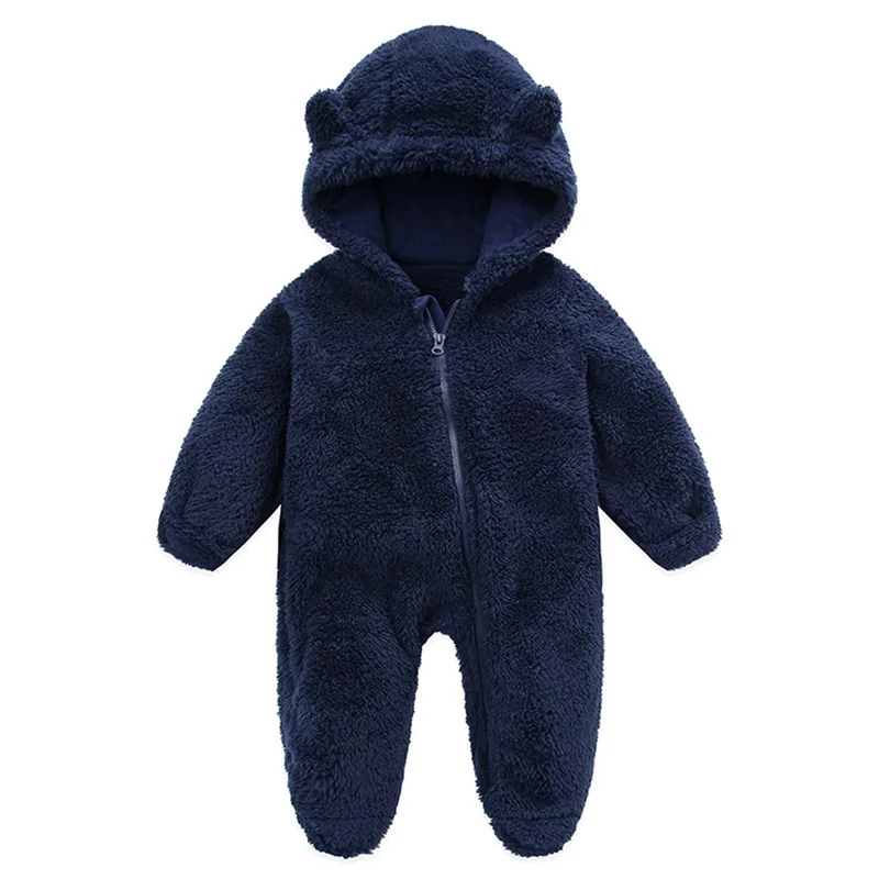 Baby Hooded Plush Romper – Warm Winter Comfort - Image 8