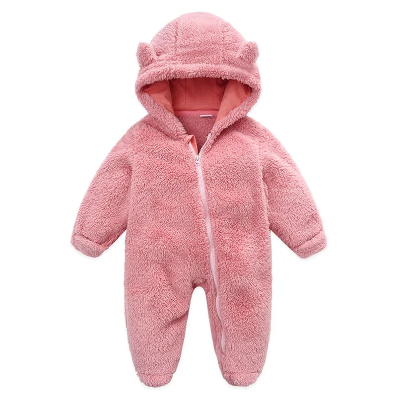Baby Hooded Plush Romper – Warm Winter Comfort - Image 9